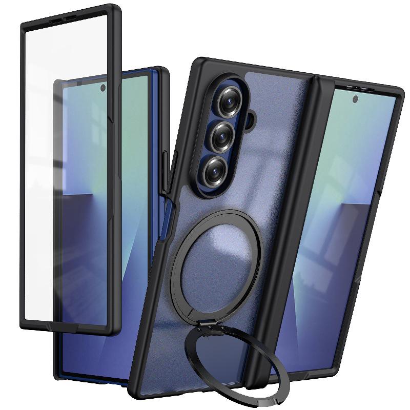 Minimalist 360° Rotating Drop-Proof Case for Samsung Z Fold7: Anti-Scratch PC Hard Cover