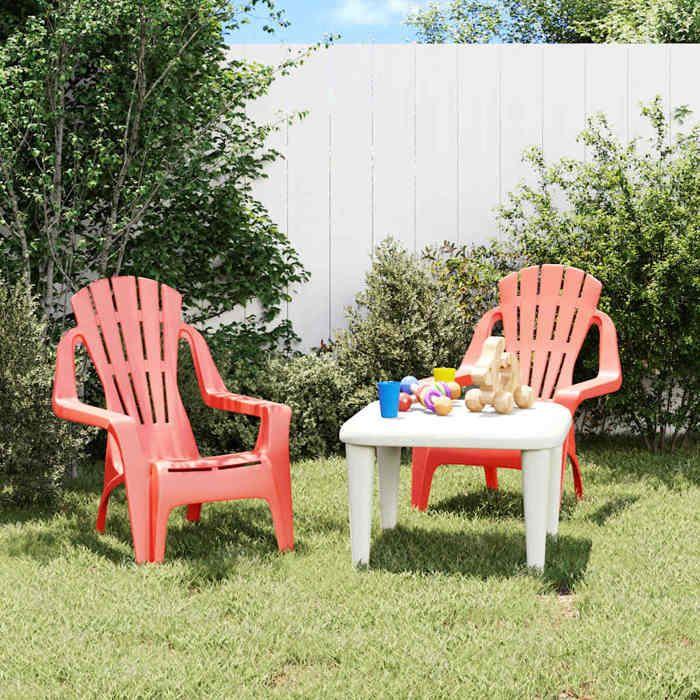 VidaXL Chaises de jardin pour enfants lot de 2 rouge 37x34x44 cm PP 364738