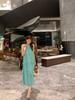 2024 Summer Mint Green Halter Dress for Mother and Daughter - Perfect for Sanya Beach Vacation