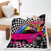 Racing Game 2D Digital Printed Lamb Fleece Blanket Thickened Crystal Fleece Blanket