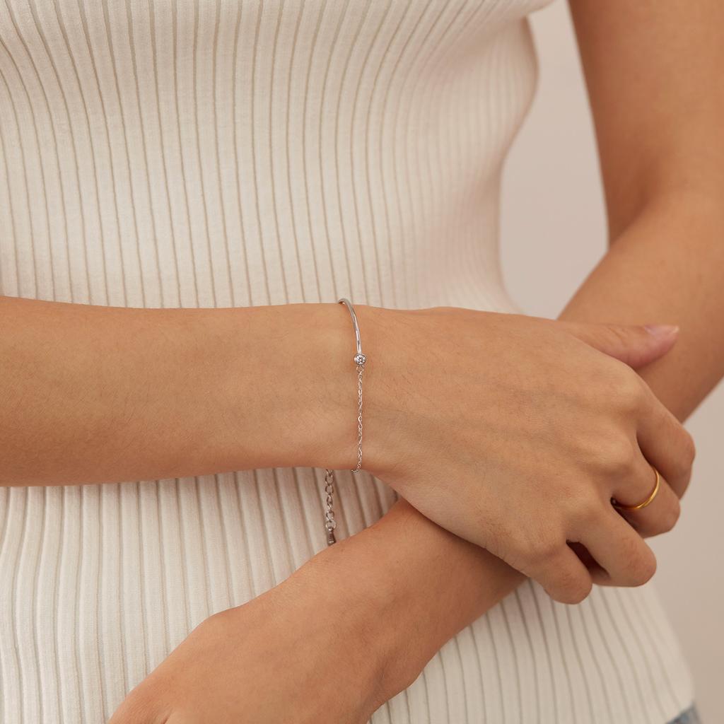 Accessories Simple Niche Bracelet Jewelry Light Luxury Zircon Titanium Steel Bracelet Women's Summer Jewelry