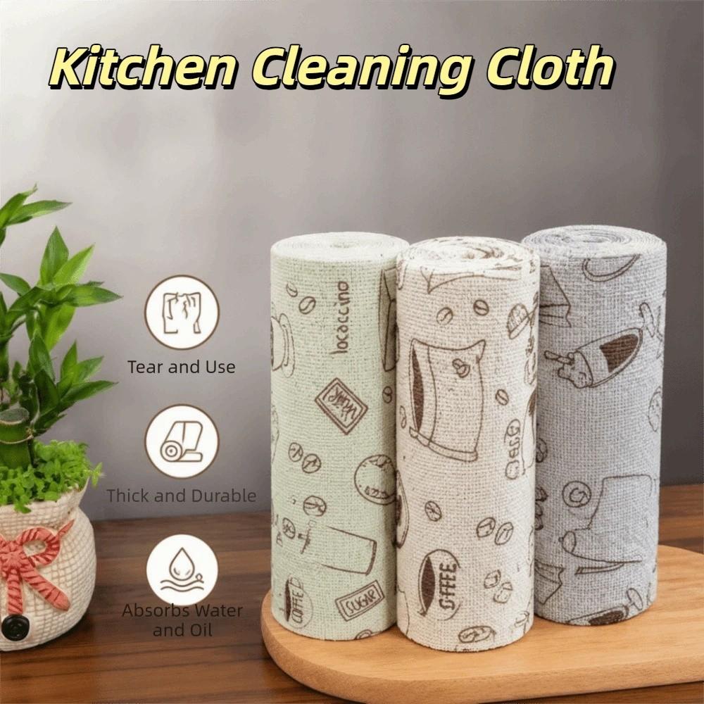 20pcs/roll Washable Microfiber Cleaning Wipes Reusable Cleaning Rag New Dish Rags Kitchen Cleaning
