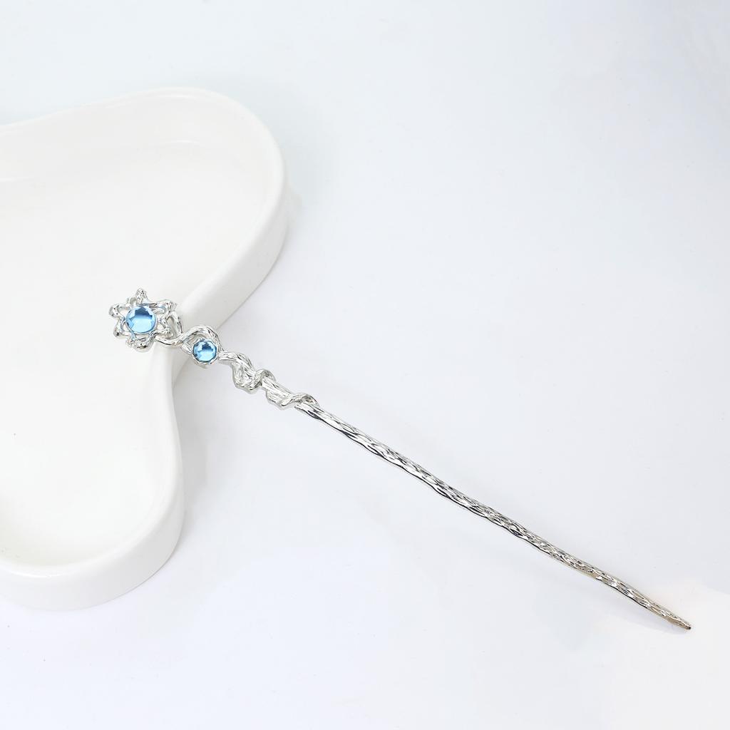 National Tide New Chinese Hairpin Liquid Metal Butterfly Hairpin Crescent Set Diamonds Vintage Bamboo Joints Tassel Hairpin Coiffure Hairpin