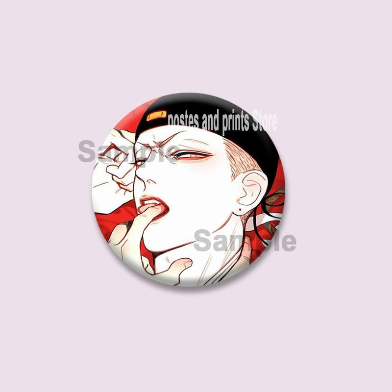 Manhwa BL Coreano Spilla a Moneta Cartone Animato Spille di Plastica Cartone Animato Mo Guan Shan He Tian Spilla Gioielli Regalo Zaino Cappello Accessori per Risvolto