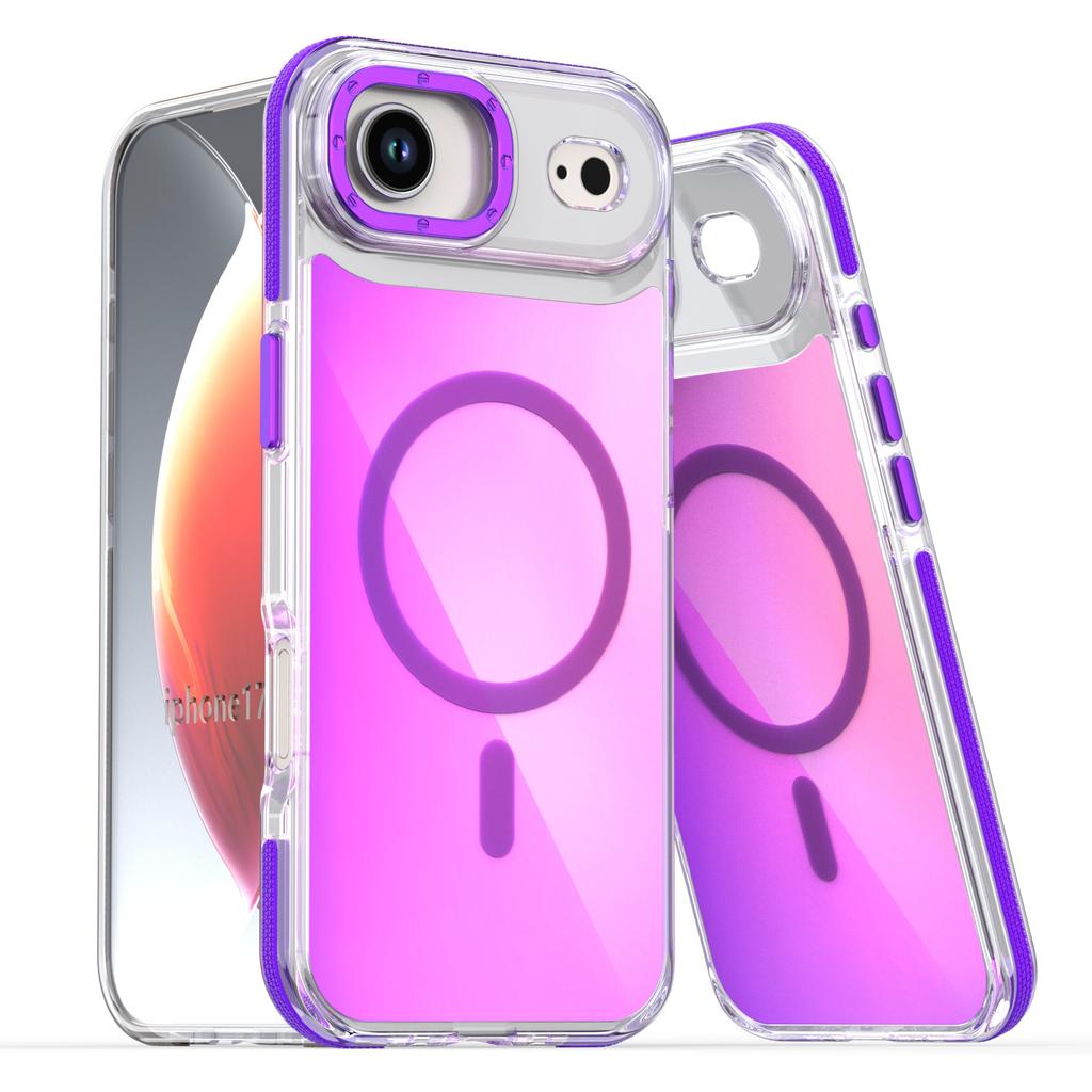 For iPhone 17 Air Case Compatible with MagSafe Color Changing TPU Acrylic Phone Back Cover
