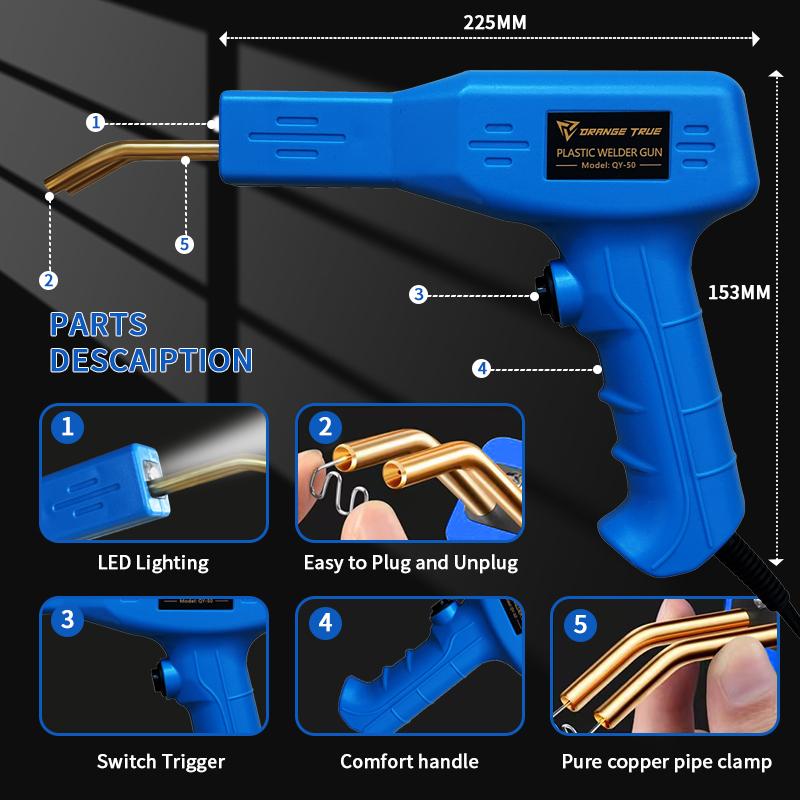 Plastic Welder Welding Machine Car Bumper Soldering Gun 4 Types Staples for Bumper/Kayak/Plastic Product Repairs