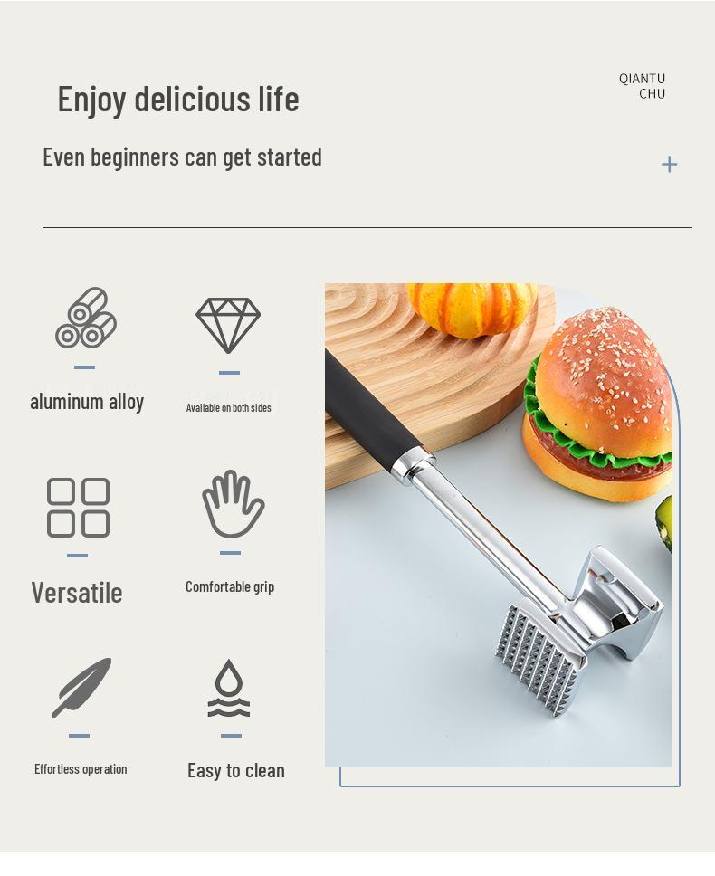 Aluminum Alloy Double-Sided Meat Tenderizer and Stripper Hammer