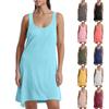 Ärmelloses Damen-Tankkleid mit U-Ausschnitt, lässig, einfarbig, lockere Passform, leichter Pullover, schlichter Stil, Sommerkleid für den täglichen Gebrauch