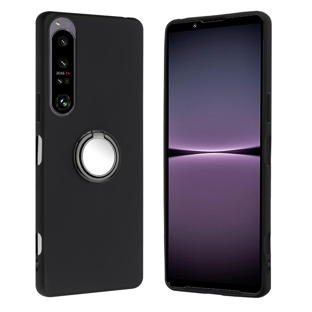 For Sony Xperia 1 VI Cell Phone Cases Matte Soft TPU Cover with Ring Holder Kickstand