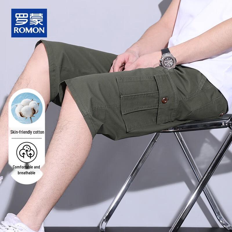 ROMON Men s Summer Casual Cargo Capri Pants XL