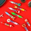 Christmas 4-Color Ballpoint Pen Set Santa Theme Click Pens Smooth Writing Ballpoint Pens for Holiday Gifting