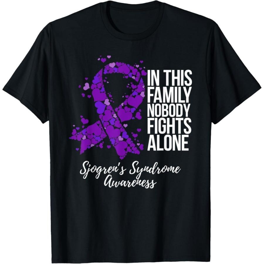 Family Support Sjogrens Syndrome Awareness T-Shirt XXXXXL чёрный