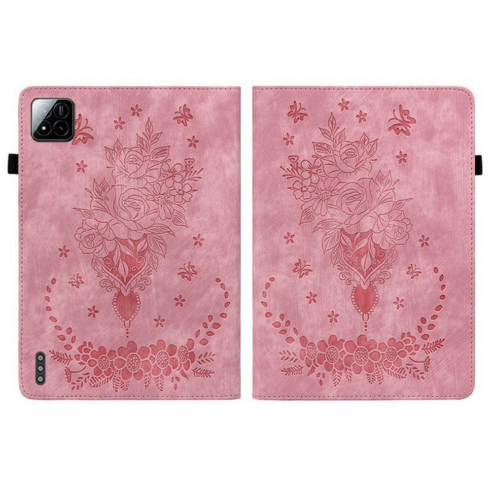 For Xiaomi Poco Pad X1/Pad 8 Pro/Pad 8/Pad 7 Pro/Pad 7 Case Card Holder Anti-Scratch Leather Cover Rose Flower Imprint