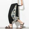 Summer Men Harajuku Harem Pants Cotton Joggers Calf-Length Pants Male Vintage Chinese Style Print Trousers
