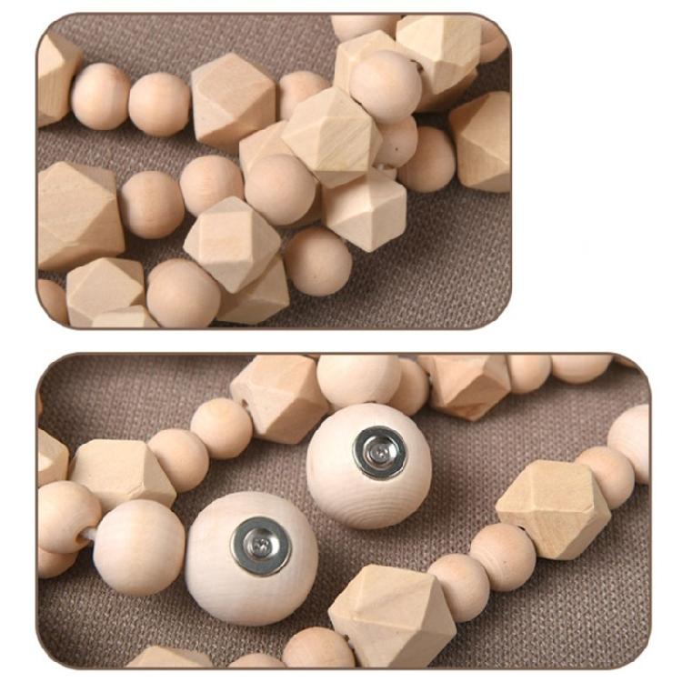 Wood Beads Curtain Holdbacks 6 Pack Magnetic Clasps Window Drapery Holder Tiebacks for Effortlessly Vintage Elegant