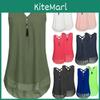 Stylish Women Sleeveless Vest With Cross Back Design And Convenient Front Zipper For Plus Sizes