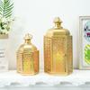 2026 Ramadan Lantern Set No Glass All Metal Table Candle Holder Vintage Pattern Design For Wedding Holiday