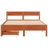 Solid Wood Bed Without Mattress Wax Brown 120x200 Cm Pine Wood