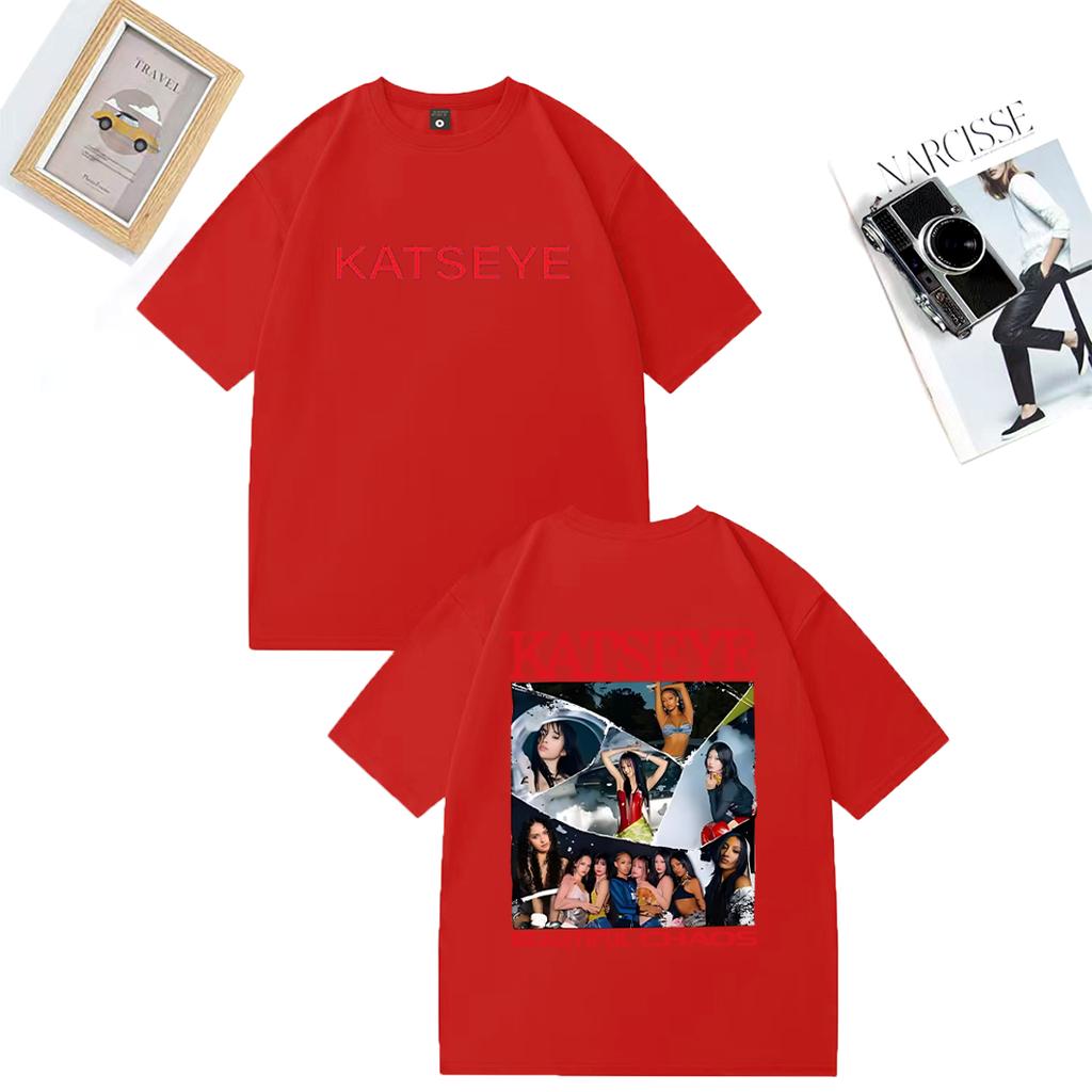 Fashion KATSEYE The Beautiful Chaos Printed T Shirts Men Women's Vintage Clothes High Quality T-shirt Cotton Short Sleeve Tees