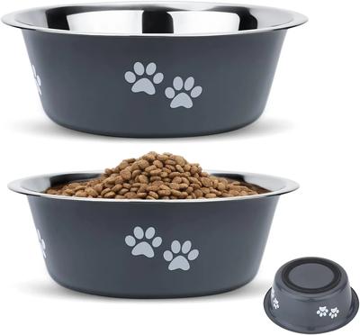 Hundenäpfe Edelstahl Hundenapf mit rutschfestem Silikonboden Futter- und Wassernäpfe für Haustiere Katze Welpen für große Hunde
