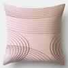 45x45 Simple Abstract Pink Line Leaf Printed Polyester Cushion Cover for Home Living Room Sofa Chair Decorative Pillowcase