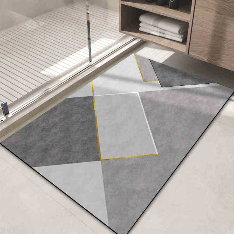 Light Luxury Style Diatom Mud Floor Mat Bathroom Bathroom Bathroom Door Dirt-Resistant Foot Mat Household Non-Slip Easy To Take Care Of