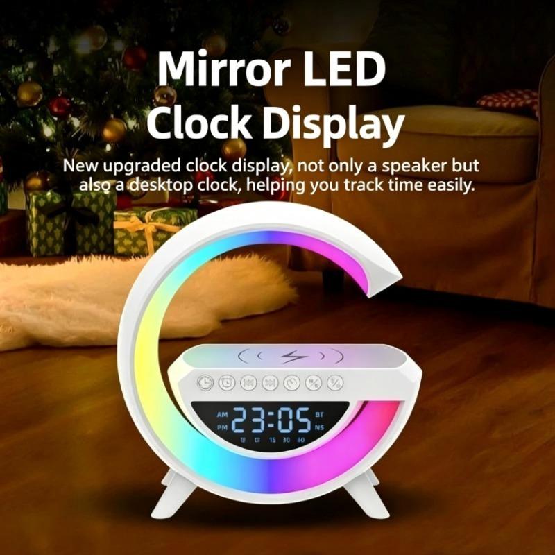 Bluetooth Speaker Wireless Charger Table Lamp RGB Alarm Clock Sound Box LED Portable Mini Party Loudspeaker
