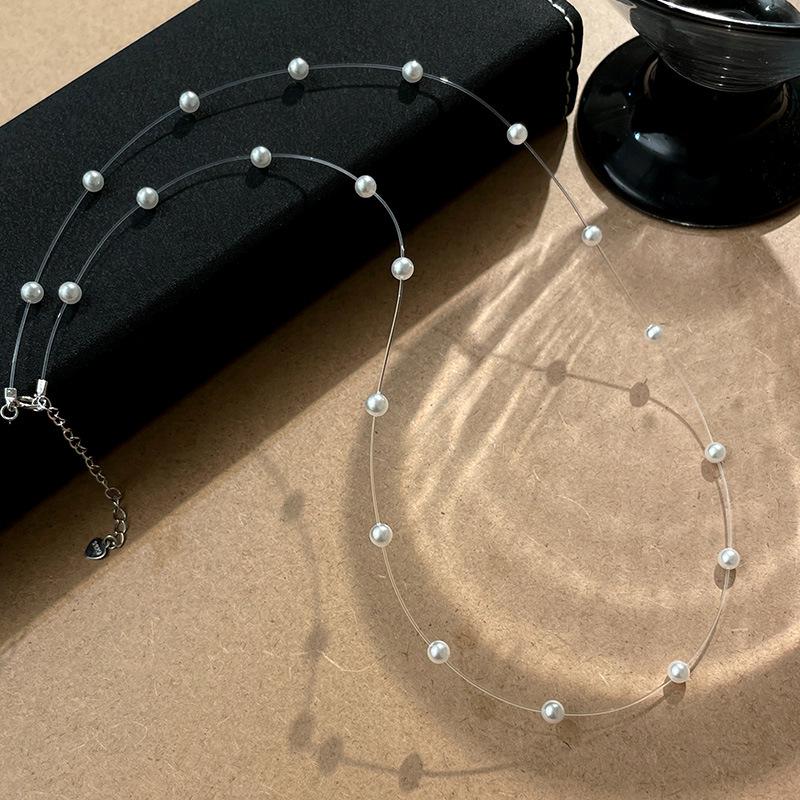 S925 Silver Mermaid Pearl Necklace - Luxurious French Starry Sky Layered Clavicle Chain