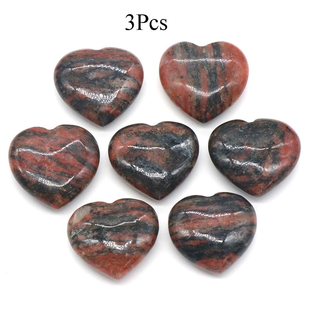 3Pcs, Assorted Natural Crystal Heart Stones Bulk Polished Healing Crystal Hearts for DIY Jewelry, Meditation, Reiki & Valentine's Day Gifts