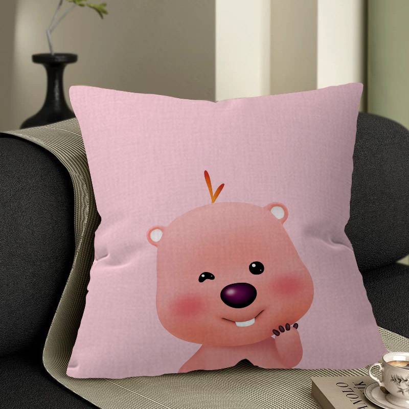 Pink cartoon LLoopyS  Office Cushion Pillowcase Car Cushion CoverXCM Lumbar Pillowcase Sofa Pillowcover 30x30 cm