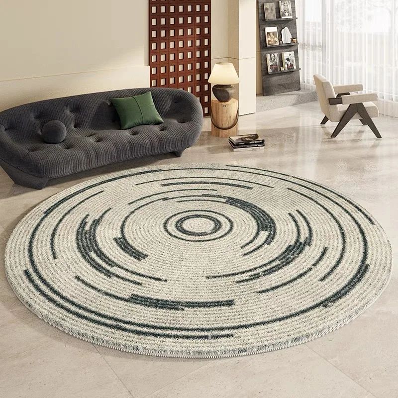 

Modern Simple Loop Pile Carpet, Large, Living Room Sofa, Coffee Table, Round Home Bedroom Bed Rug Dirty Resistant and Easy Care 80X80CM