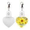 LED Light Sublimation Ornament Blanks for DIY Crafts and Christmas Decoration Clear Acrylic Heart Shaped Keyring Pendant