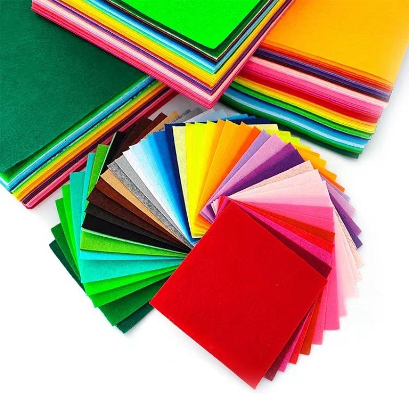 40pcs 1mm Mixed Color Non-Woven Felt Square Children's Cutting Art DIY Handmade Cloth For Tailoring Decorative Craft