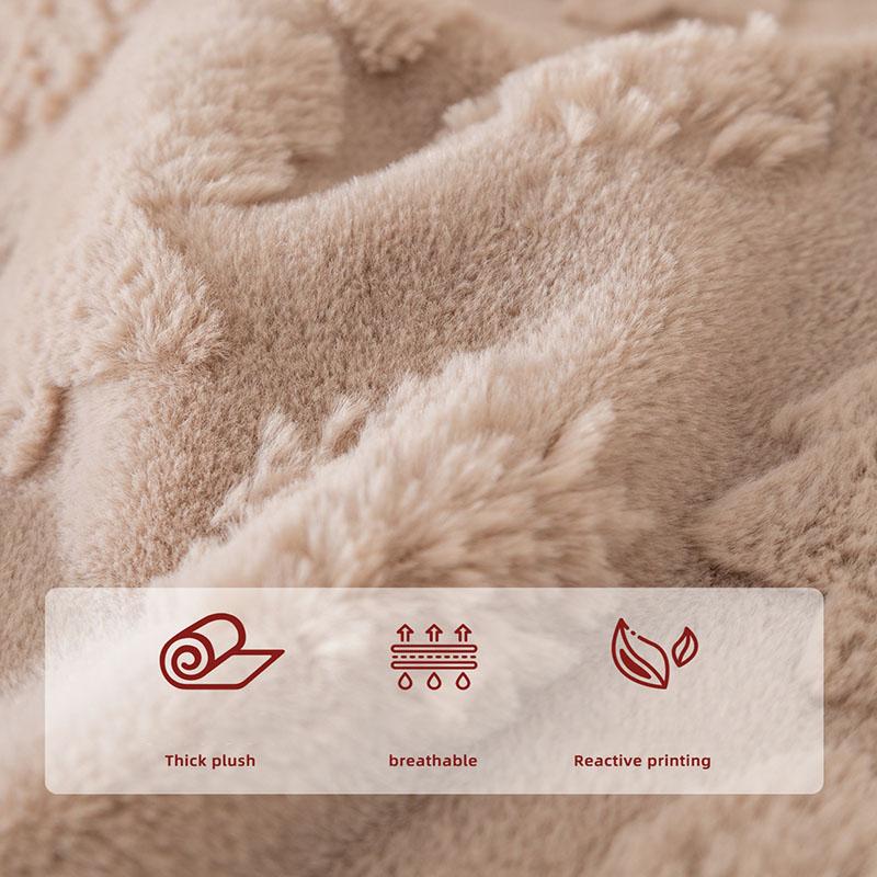 New Christmas Rabbit Plush Sofa Cover Thick Warm All-Cover Solid Couch Covers for Winter Multifunctional Soft Blanket for Office