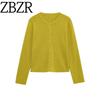 Za New Fall Women's Clothing 2025 Fashion Style Basic Round Neck Long Sleeves Breasted Knitting Outwear 5755129