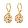 CRMYA Vintage Piercing Ear CZ Zircon Cross Earring Gold Silver Filled Drop Earrings For Women Hoop Earings Jewelry Wholesale