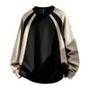 Men's Sweatshirts Simple Casual Color-blocked Long-sleeved T-shirts Men's Sweatshirts Men's Round Neck Pullover Bottoming Shirts Jackets For Men
