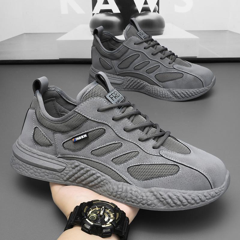 Labor insurance men's shoes summer new breathable mesh shoes men's trend versatile platform sports shoes casual dad trendy shoes