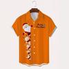 Autumn and Winter Men's Short Sleeved Shirt New Year's Christmas Pattern Digital Printed Shirt Top Men's Casual Shirt