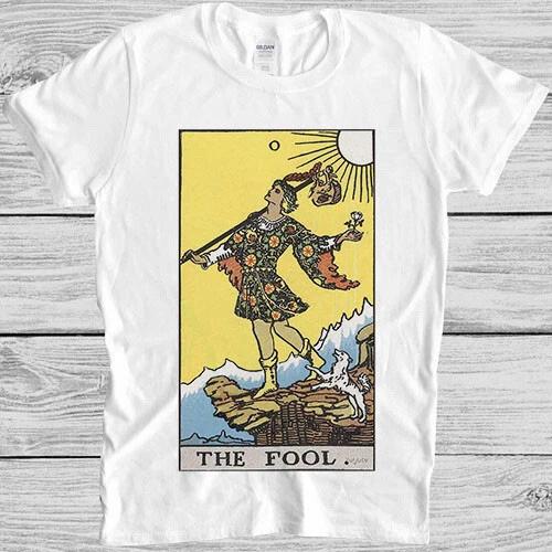 Таро Дурак Игральная Карта Искусство Рисунок Топ Смешной Мем Подарок Футболка T-Shirt M1166 XS