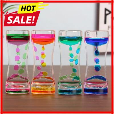 1PC Liquid Motion Bubbler Hourglasses Timer Movement Sensory Toys for Kids Adults Stress Relief Props Home Office Desktop Decor