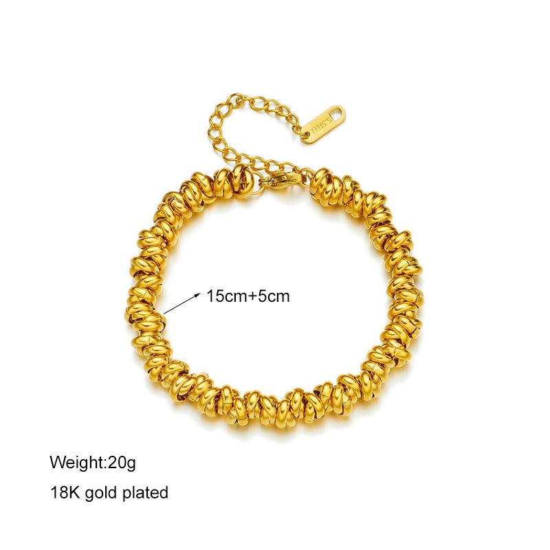 Statement Stainless Steel Jewelry Beads Bracelet for Women Bangle