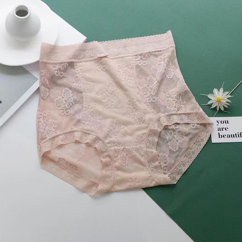 High Waisted Lightweight Compression Pants Disposable Hip Lifting Breathable Women's Triangle Pants Mulberry Silk Sexy Lace Women's Underwear Panties