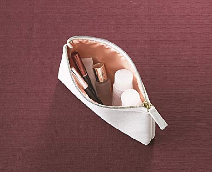 CLARTE Thin Cosmetic Pouch with Small Pink Gold Compact 1 Pair Slim, Organizer, Backing, Size, White,