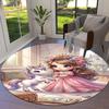 1PC Princess Unicorn Non-Slip Floor Round Carpet, Office, Family, Bedroom, Large Area Rug Indoor Rugs,  Durable Polyester-L0414