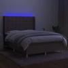 VidaXL Slatted Bed Base with Mattress and LED, Upholstered Bed, Double Bed, Adult Bed for Interior Bedroom, 3138873
