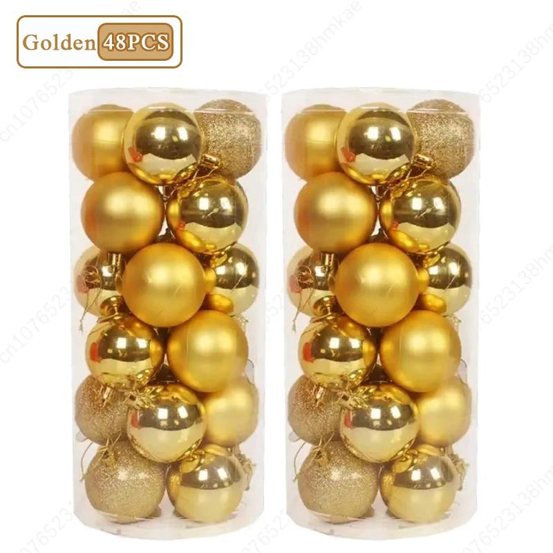 Christmas Tree Balls 3cm 24pcs Multicolor Ornaments Set Shatterproof Baubles Decoration for Xmas Tree Family Party Supplies
