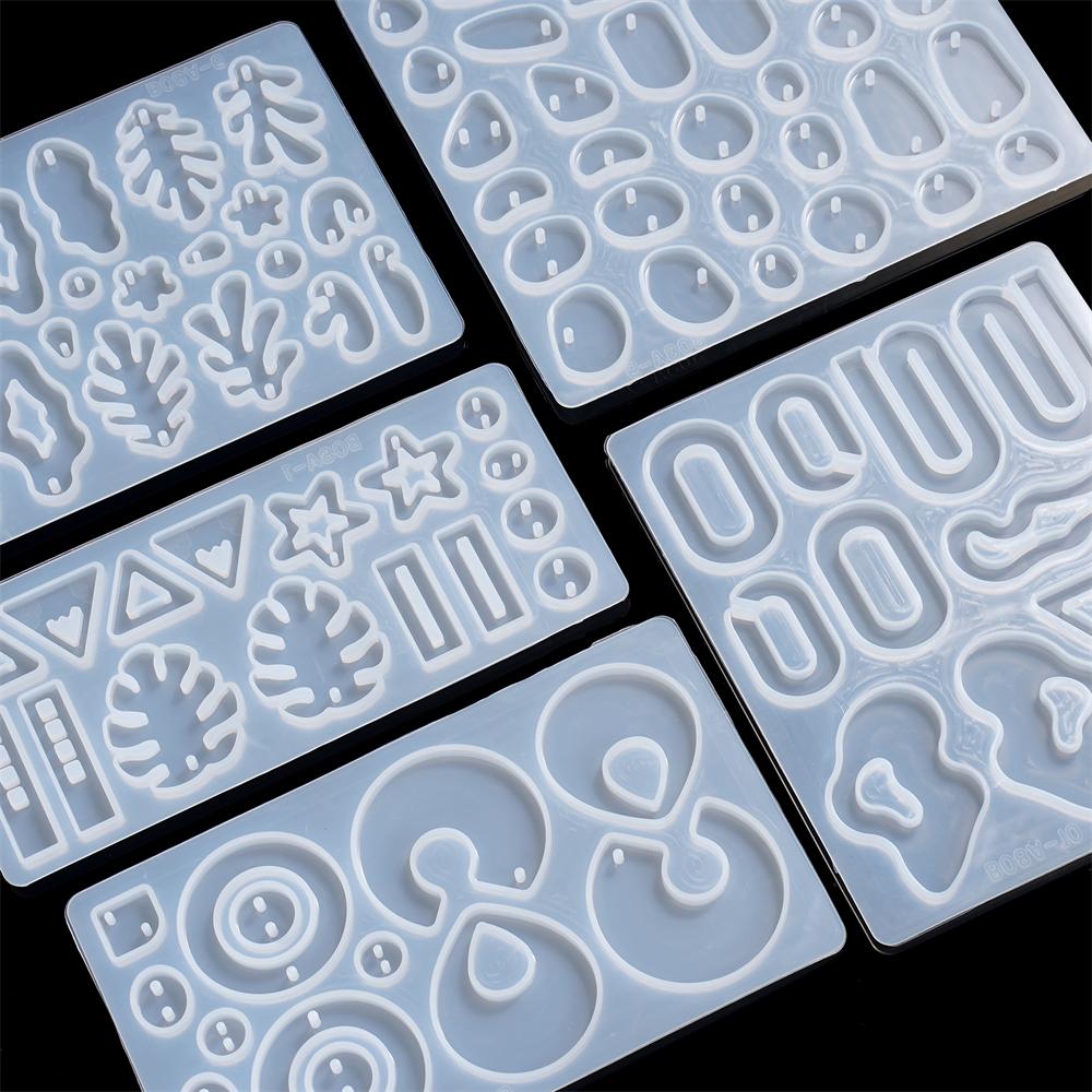 Ohrhänger Epoxidharz Silikonform Geometrisch Unregelmäßig Geformte Schlüsselanhängerform DIY Schmuckherstellung Anhänger Gießform