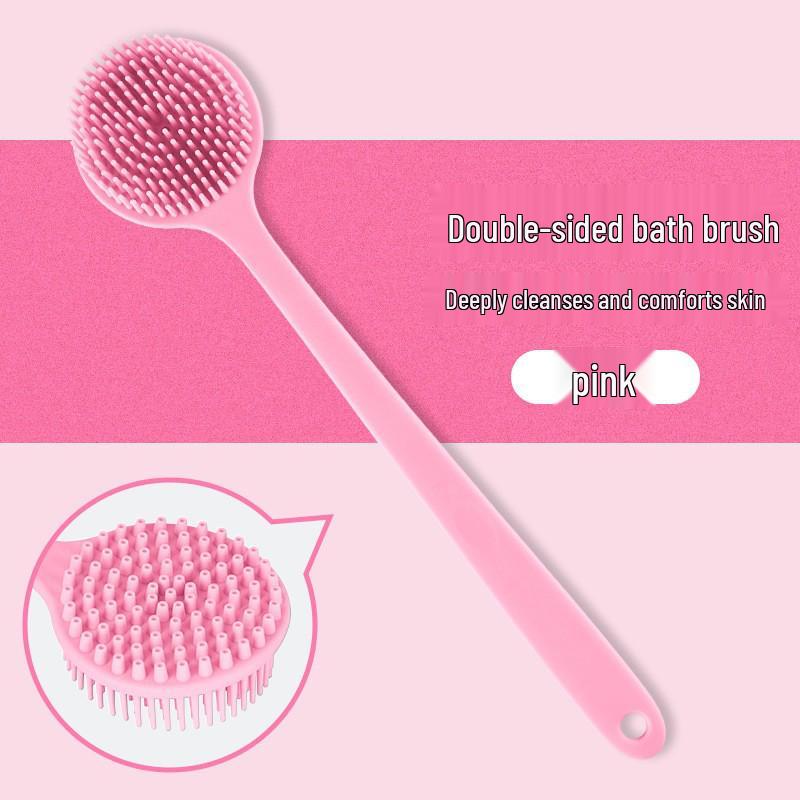 Double-Sided Extra-Long Silicone Bath Brush & Back Scrubber