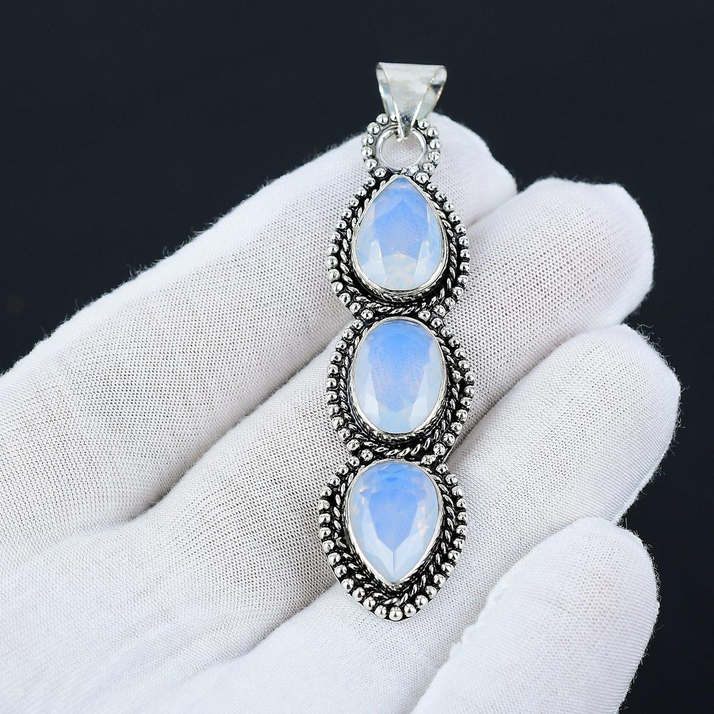Milky Opal Pendant, 925 Sterling Silver Gemstone Pendant, Milky Opal Jewelry, Handmade Gifts, Handmade Jewelry For Gifts Jewelry For Her